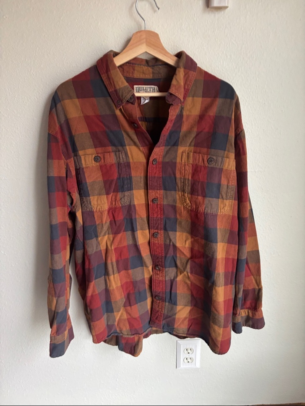 DULUTH Trading Company Mens XL Cotton Flannel Multi Colored Long Sleeve